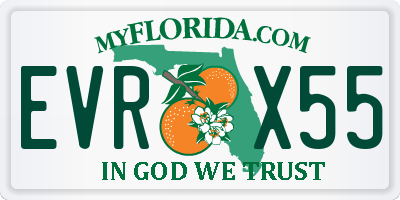 FL license plate EVRX55