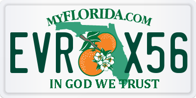 FL license plate EVRX56