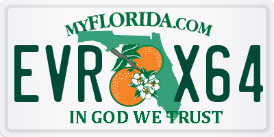 FL license plate EVRX64