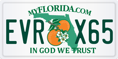 FL license plate EVRX65