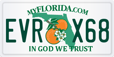 FL license plate EVRX68