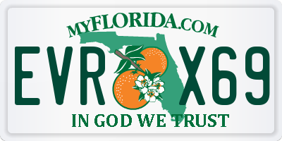 FL license plate EVRX69
