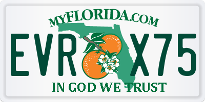 FL license plate EVRX75
