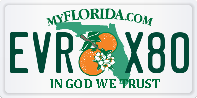 FL license plate EVRX80