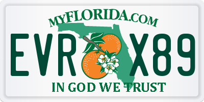FL license plate EVRX89