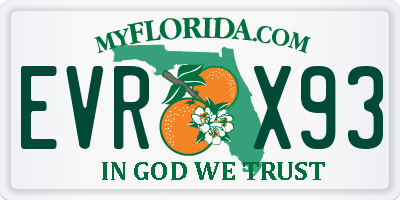 FL license plate EVRX93