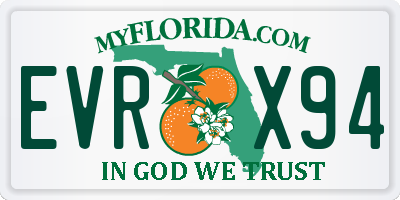 FL license plate EVRX94