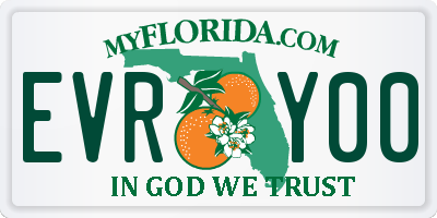 FL license plate EVRY00