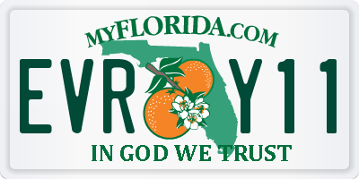 FL license plate EVRY11