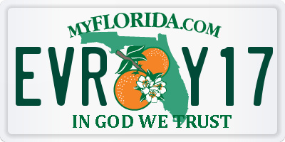 FL license plate EVRY17