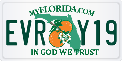 FL license plate EVRY19