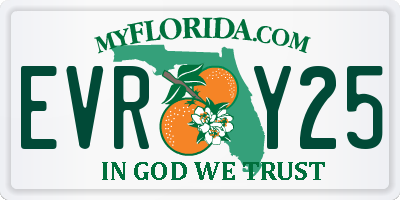 FL license plate EVRY25