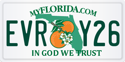 FL license plate EVRY26