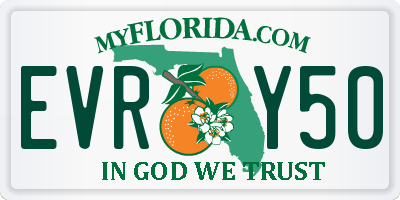 FL license plate EVRY50