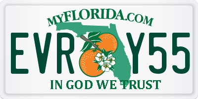 FL license plate EVRY55