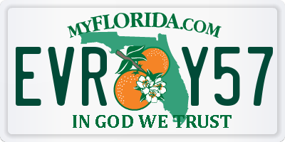 FL license plate EVRY57