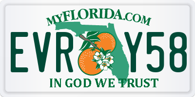 FL license plate EVRY58