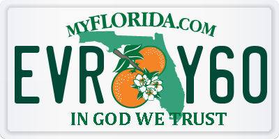 FL license plate EVRY60