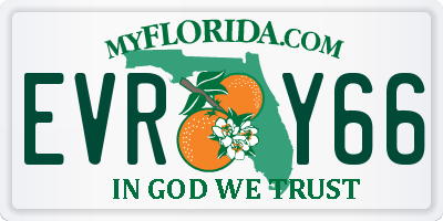 FL license plate EVRY66