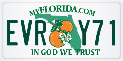 FL license plate EVRY71