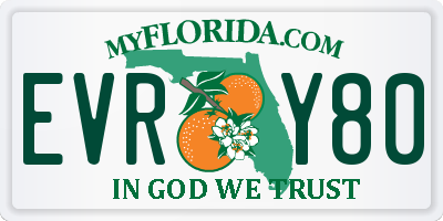 FL license plate EVRY80