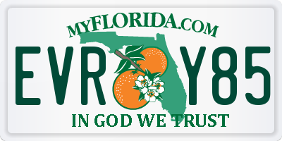 FL license plate EVRY85