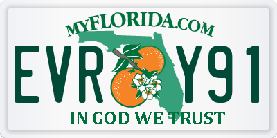 FL license plate EVRY91