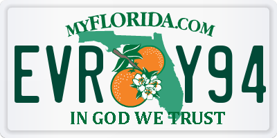 FL license plate EVRY94