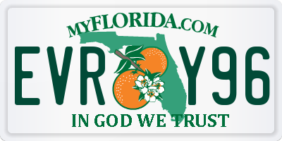 FL license plate EVRY96