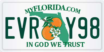 FL license plate EVRY98