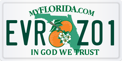 FL license plate EVRZ01