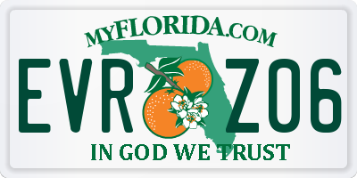 FL license plate EVRZ06