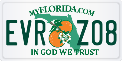FL license plate EVRZ08