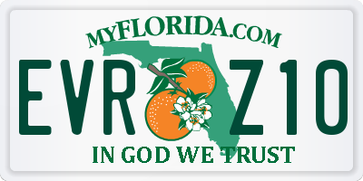 FL license plate EVRZ10