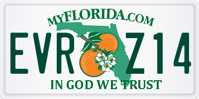 FL license plate EVRZ14