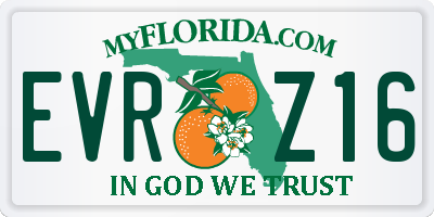 FL license plate EVRZ16