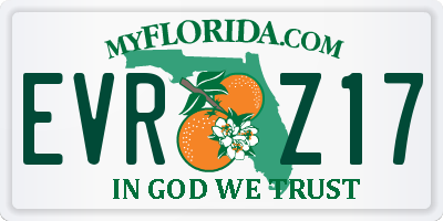 FL license plate EVRZ17