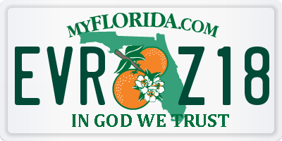 FL license plate EVRZ18