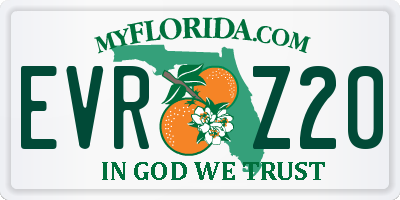 FL license plate EVRZ20