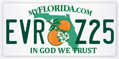 FL license plate EVRZ25