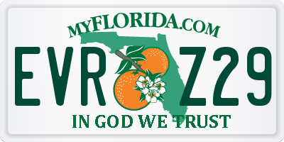 FL license plate EVRZ29
