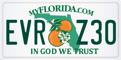 FL license plate EVRZ30