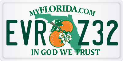 FL license plate EVRZ32