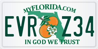 FL license plate EVRZ34