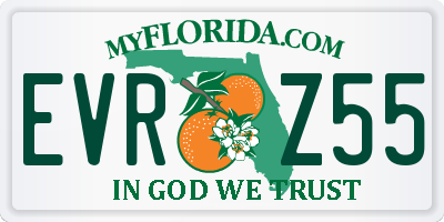 FL license plate EVRZ55