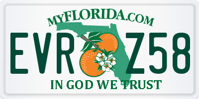 FL license plate EVRZ58