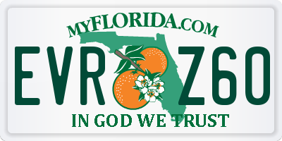 FL license plate EVRZ60