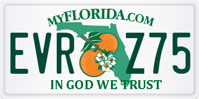 FL license plate EVRZ75