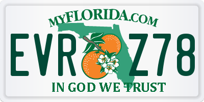 FL license plate EVRZ78