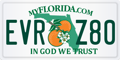 FL license plate EVRZ80